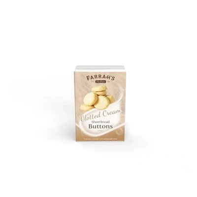 Image of Farrah&#039;s of Harrogate Buttery Shortbread Buttons (130g), All Butter, British, Traditional, Classic, Luxury Treat for You or a Loved One