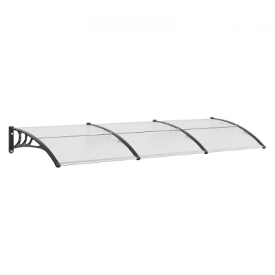 Image of VEVOR Window Door Awning Canopy, 38&quot; x 117&quot; Canopy Exterior, UF50+ PC Sunshade Sheet Awnings, Outdoor Patio Sun Shade, Transparent, Waterproof, for Shutter, UV, Rain, Snow Protection