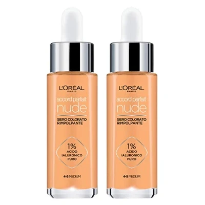 Image of L&#039;Oréal Paris Accord Parfait Nude Colour Remover Serum 4 5 Medium Formula with 1% Pure Hyaluronic Acid Moisturising Anti Ageing for Sensitive Skin 2 Cosmetics