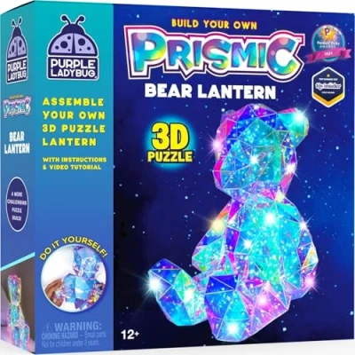 Image of Prismic Make Your Own 3D Light Up Bear Craft Kit Girls Birthday Presents, Great Gifts for 12 Year Olds Girls, Tween Gifts, &amp; Teenage Age 13 Christmas