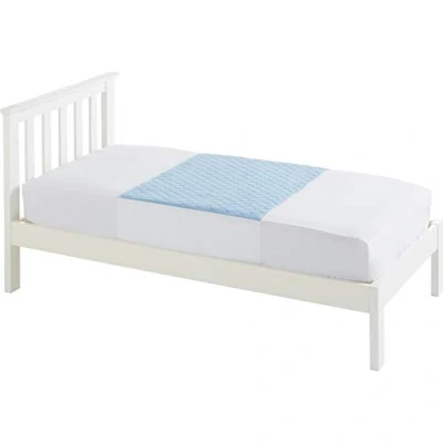Image of Kylie Premium Bed Pads Blue 2 Litre Single 91 x 74cm Washable Absorbent Incontinence Sheets Waterproof Backing 50cm Mattress Tuck Flaps on Each Side