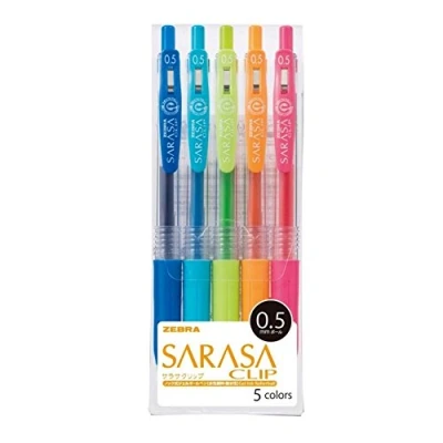 Image of Zebra Sarasa Clip 0.5, 5 Color Set (JJ15 5CA)