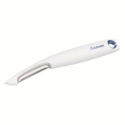Image of Culinare C12006 Swivel Peeler, White, Plastic/Stainless Steel, Manual Potato/Vegetable/Fruit Moves Over Contours for Fast Peeling, Dishwasher Safe