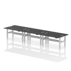 Image of Air B2B 1600x600mm Height Adjustable 6P Bench Desk CP Black/Silver