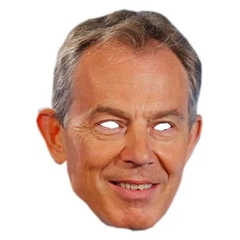 Image of FoxyPrinting Tony Blair Celebrity Cardboard Party Face Mask Fancy Dress