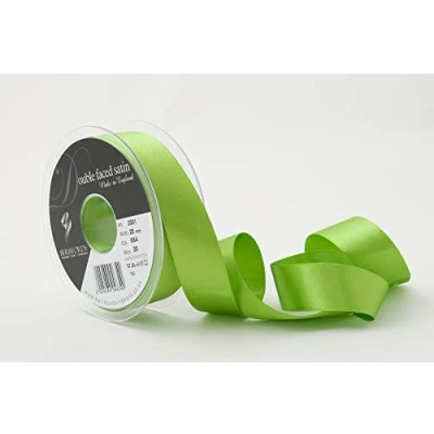 Image of Berisfords Double FACE Poly Satin Ribbon, Meadow, 25 mm