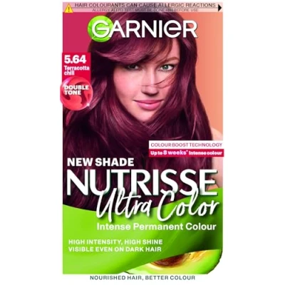 Image of Garnier Nutrisse Permanent Hair Dye, Natural looking, colour result, For All Types, 5.64 Terracotta Chilli