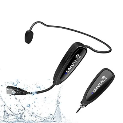 Image of KIMAFUN Wireless Fitness Headset Microphone,2.4G Sweatproof Waterproof Mic with Rechargeable Transmitter and Bodypack Receiver For Speaker,PA,Fitness Instructor,Teacher,G100 1