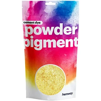 Image of Hemway Cement Dye Powder Pigment Concrete Color Render Mortar Pointing Powdered Brick Toner Plaster Metallic Sparkle 24K Gold 50g / 1.75oz