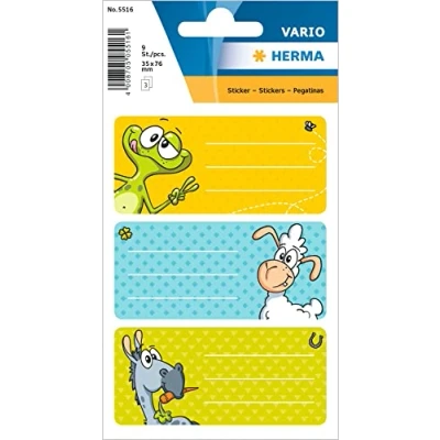 Image of Herma 5516 Name Filing Labels for school Funny Figures Size 7 x 6 3, 5 cm/Capacity: 9