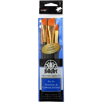 Image of Plaid:Craft Folkart Angle Brush Set, Other, Multicoloured, 1.01x6.35x24.76 cm