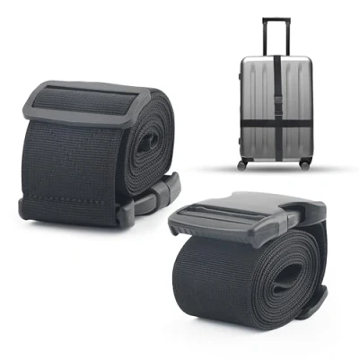 Image of Pack of 2 Suitcase Straps, Black Strap, Adjustable Cross Strap for Suitcase, Backpack, Travel Accessories