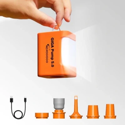 Image of Aerogogo GIGA Pump 5.0, 5kPa Portable Air for Inflatables, Rechargeable Battery, 3600mAh, Multifunctional Use Outdoor, Compact &amp; Portable, 5 Nozzles, IP55 Rating, Year Warranty