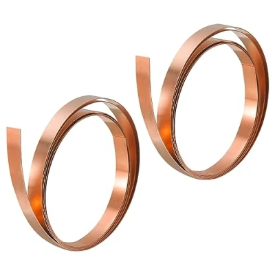 Image of uxcell Copper Sheet Roll, Metal Foil Plate 1000mm x 5mm 0.5mm 2pcs
