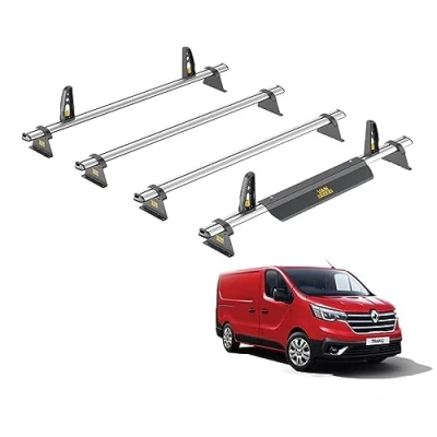 Image of Van Guard Roof Rack for Renault Trafic (2014+) 4 Bars + Load Stops [Only Suitable Standard Models] Ulti Bar VG315