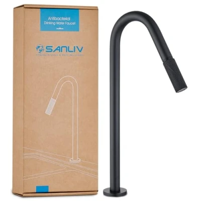 Image of Sanliv RO Drinking Water Faucet, Matte Black Reverse Osmosis Faucet Filtered Dispenser Cold Beverage Tap for Kitchen Sink, Stainless Steel Lead Free