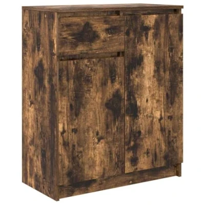 Image of vidaXL Sideboard Console Smoked Oak Buffet 71x35x84 cm with Drawer and Shelves for Living Room/Office