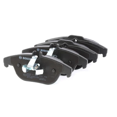 Image of 8452D134, BP1073, E190R011195029 Brake pad set BOSCH 0 986 494 162 Low Metallic with mounting manual, anti squeak plate, piston clip