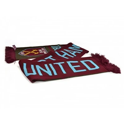 Image of West Ham FC Official Football Jacquard Nero Design Scarf (One Size) (Claret/Blue)