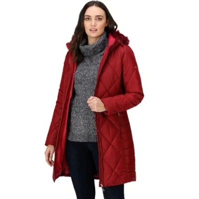 Image of Regatta Womens Fritha II Insulated Parka Jacket Cabernet 8
