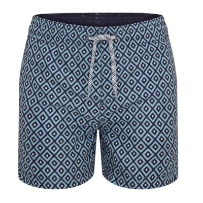 Image of RIPT Boy&#039;s Quick Dry Uv 50 Sun Protection Peach Finish Swim Shorts Trunks, Pale Blue Diamond Print, 9 10 Years