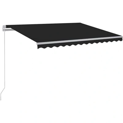 Image of vidaXL Manual Retractable Awning with LED 300x250 cm Anthracite