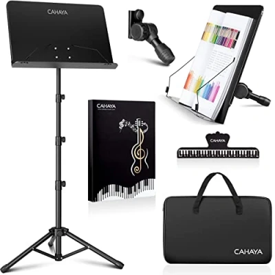 Image of CAHAYA Raised Music Stand Height Adjustable from 80 to 170 cm &amp; Table 2 in 1 Double Use with Waterproof Carry Bag CY0304
