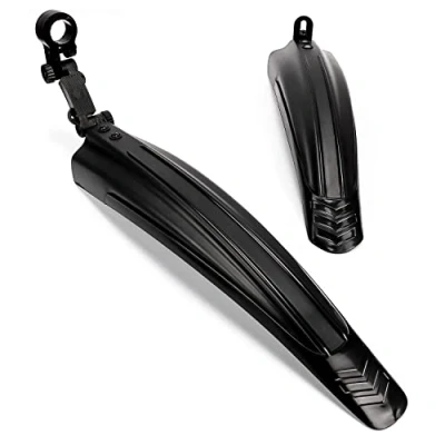 Image of Adjustable Road Mountain Bike Bicycle Cycling Tire Front/Rear Mud Guards Mudguard Fenders Set (Black 1)