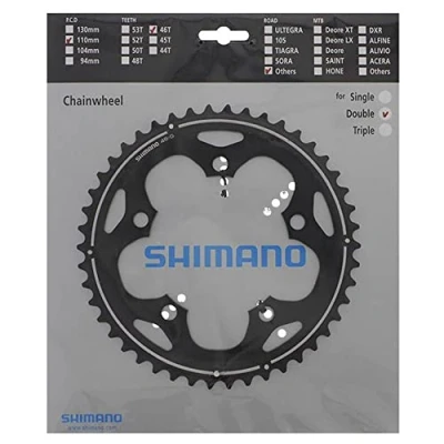 Image of Shimano FC CX50 chainring, 46T G type, black