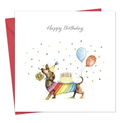 Image of Twizler Birthday Card Sausage Dog Happy for Men or Women Him Her from the