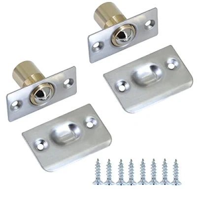 Image of 2 Pack Ball Door Catches for Internal Doors, Adjustable Roller Spring Bearing Latches Closet,Wardrobe Door,Cabinet Cupboard (Silver)