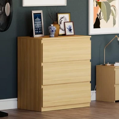 Image of Vida Designs Denver Drawer Chests (Pine, 3 Drawer)