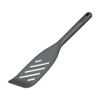 Image of Zyliss E980237 Fish Spatula, Sustainable Wheatstraw/Silicone, Turner, Head is Slotted, Non Stick and Heat Resistant, Beluga Grey, 32.5cm x 7cm, Dishwasher Safe, 5 Year Guarantee