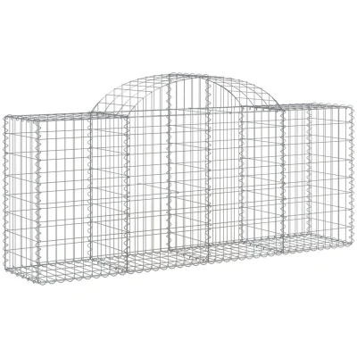 Image of vidaXL Arched Gabion Baskets 40 pcs 200x50x80/100 cm Galvanised Iron