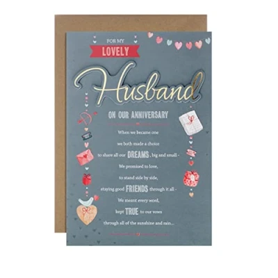 Image of Hallmark Anniversary Card For Husband Traditional Text Based Design