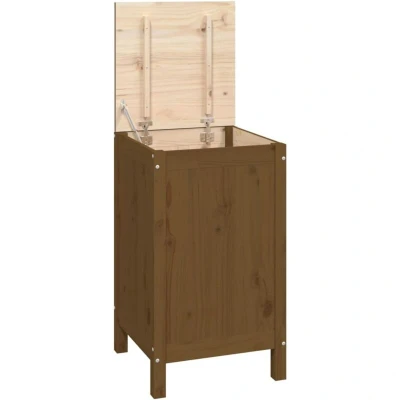 Image of vidaXL Laundry Box Honey Brown 44x44x76 cm Solid Wood Pine
