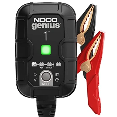 Image of NOCO GENIUS1UK, 1A Car Battery Charger, 6V and 12V Portable Smart Maintainer, Trickle Charger Desulfator for AGM, Leisure, Lithium, Motorbike, Motorcycle Caravan Batteries
