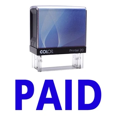 Image of Paid Self Inking Rubber Stamp Custom Colop Office Stationary P20 Mini Stamper