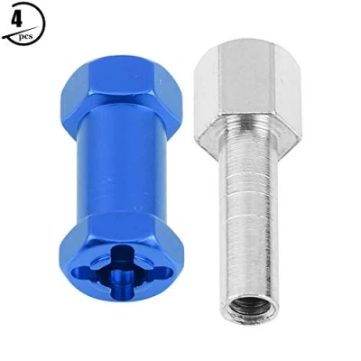 Image of RC Car Hex Adapter, 4pcs Metal Wheel Hub Adapter for D90 AX10 CC01 SCX10 F350 Remote Control Crawler(25mm Blue)