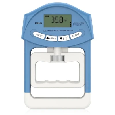 Image of Kuptone Electronic Hand Dynamometer 90 kg / 200 lbs Capacity Range Grip Strengthener with 19 Sets of Individual Records (Blue)