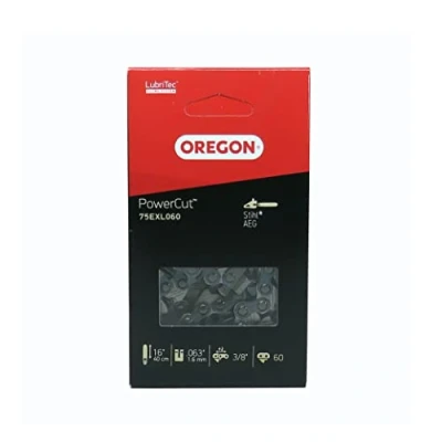 Image of Oregon PowerCut 3/8&quot; Pitch, .063&quot; (1.6 mm) Gauge Full Chisel Chainsaw Chain for 16 Inch Bar 60 Drive Links fits AEG and Stihl (75EXL)