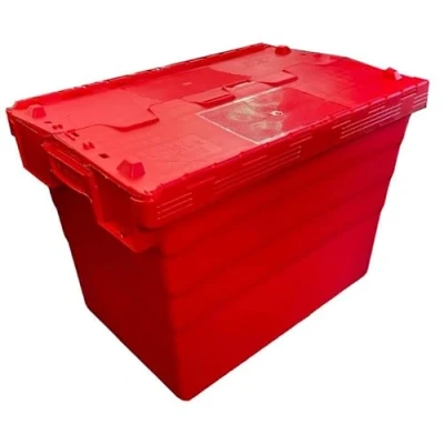 Image of Solent Plastics 78 Litre Heavy Duty Colour Coded Attached Lid Containers Available in 5 Colours! (1 x SPKM416V RED)