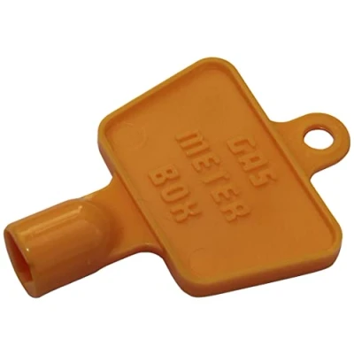 Image of Yellow Plastic Gas Meter Box Key Spare