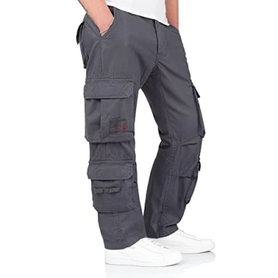 Image of Surplus Raw Vintage Airborne Slimmy Mens Cargo Trouser, Anthracite, XXL