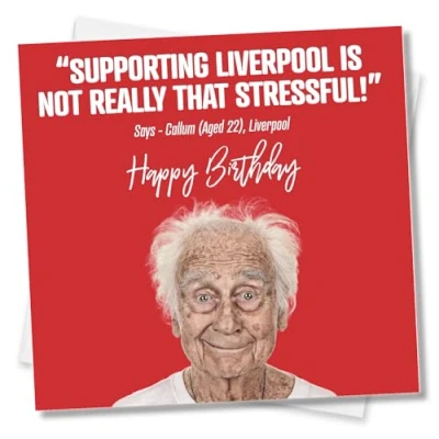 Image of Punkcards Liverpool Birthday Card, Funny Football Fan, Supporter Card