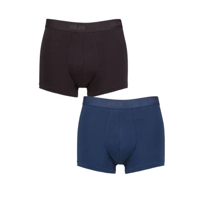 Image of Sloggi 2 PACK Trunks, Men&#039;s, Size: Large, Black/blue