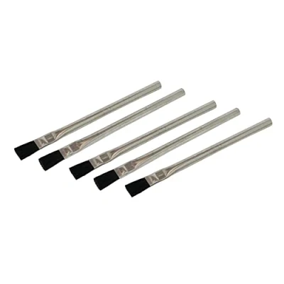 Image of Dapetz ® 5Pk Solder Flux Brushes 15mm Metal Handles with Crimped Bristles Apply When Making Soldering Joints Also Suitable for General Workshop Use