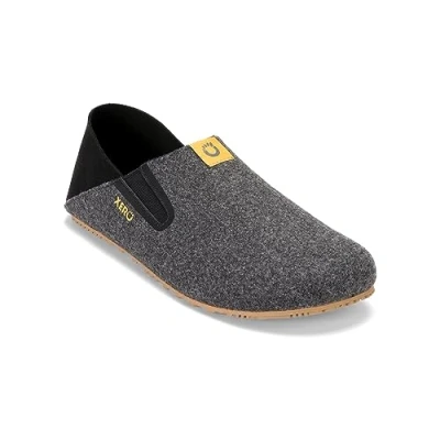 Image of Xero Shoes Men&#039;s Pagosa Faux Wool House Slipper Zero Drop, Wide Toe Box, Barefoot Feel Slip On for Men Black, Size 12 UK