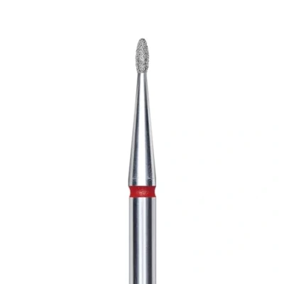 Image of STALEKS PRO Diamond Bit Kidney Rounded (Red Ring) I Attachment for Nail Cutters Grinding Electric Equipment Drill Apparative Manicures and Pedicures