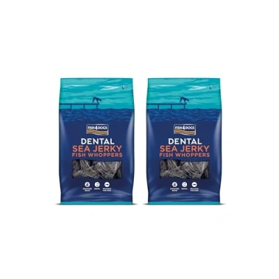 Image of Fish4Dogs Sea Jerky Whoppers Low Calorie, Hypoallergenic Dog Treat Baked Fish for Dogs Natural, Dental Skin Large (1kg)